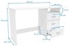 Demeyere Schreibtisch-Computer mit 3 funktionellen Schubladen, ideal für das Arbeiten im Internet und die Aufbewahrung Ihrer Papiere aus der Aristote-Kollektion, Mattes Weiß, 123 x 50,1 x 76,5 cm Bild 3