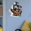 Hängeleuchte, Holz, Piratenschiff, bunt, H 110 cm Bild 2