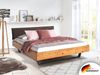 Möbel-Eins CURBY Kufenbett mit Polster-Kopfteil, Material Massivholz, rustikale Altholzoptik, Fichte, Kufen schwarz vintage 90x200 cm Stoff Braun ohne Steppung Bild 5