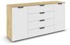 rauch Aditio Box, Kommode, 2-türig, 4 Schubladen, mit Softclose-Funktion, Farbe Weiß/Eiche Artisan, BxHxT 160x81x43cm