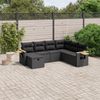 vidaXL 7-tlg. Garten-Sofagarnitur mit Kissen Schwarz Poly Rattan 3265542 Bild 2