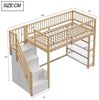 Odikalo Hochbett Jugendbett Multifunktionsbett Kleiderschrank Regalen Stauraum 90x200 Bild 2