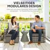 Outsunny Gartensofa mit Kissen, Klappbar Seitentabletts, Loungesofa 1 Teile, für Garten Terrasse Balkon, Poly Rattan Hellgrau Bild 4