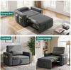 YITAHOME Schlafsessel mit Bettfunktion 192×88 cm, 3-in-1 Ausziehbares Schlafsofa, Verstellbares Einzelsessel mit Kissen und Seitentasche, Sofa mit Schlaffunktion für Wohnzimmer Wohnung, Hellgrau Bild 4