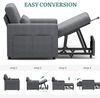 YITAHOME Schlafsessel mit Bettfunktion 192×88 cm, 3-in-1 Ausziehbares Schlafsofa, Verstellbares Einzelsessel mit Kissen und Seitentasche, Sofa mit Schlaffunktion für Wohnzimmer Wohnung, Hellgrau Bild 5