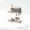 Furinno Tanna Schwebende Wandregale Set mit 2 Stück, 55,88 cm Badezimmer-Wandregal, Wandmontiertes Regal, für Badezimmer-Organizer und Aufbewahrung, Wohnzimmer, Natur Bild 3