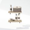 Furinno Tanna Schwebende Wandregale Set mit 2 Stück, 55,88 cm Badezimmer-Wandregal, Wandmontiertes Regal, für Badezimmer-Organizer und Aufbewahrung, Wohnzimmer, Natur Bild 4