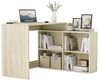 Dmora - Schreibtisch Arros, Mehrzweckschreibtisch, Bürotisch für PC, Eckschreibtisch, 112x101 h77 cm, Eiche und Weiß Bild 3