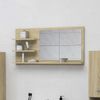 vidaXL Badspiegel Sonoma-Eiche 90x10,5x45 cm Holzwerkstoff 805018 Bild 2