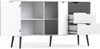 Dmora Sideboard mit drei Türen und drei Schubladen, schwarz-weiß, Maße 195 x 81 x 39 cm Bild 4