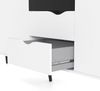 Dmora Sideboard mit drei Türen und drei Schubladen, schwarz-weiß, Maße 195 x 81 x 39 cm Bild 5