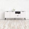Dmora Sideboard mit drei Türen und drei Schubladen, schwarz-weiß, Maße 195 x 81 x 39 cm Bild 3