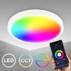 B.K.Licht Deckenleuchte Smart LED Deckenlampe dimmbar RGBW Farbwechsel weiß BKL1585, Bluetooth, LED fest integriert, 2700K - Extra-Warmweiß, Flaches CCT Panel Büro Wohnzimmer rund 27cm IOS Android Timer Memory Bild 2