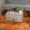 Polyrattan Sitzmöbel Set Sofa Tisch 2 Hocker grau Lounge Gartenset Rattanmöbel Bild 5