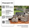 Polyrattan Sitzmöbel Set Sofa Tisch 2 Hocker grau Lounge Gartenset Rattanmöbel Bild 2