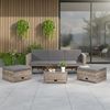 Polyrattan Sitzmöbel Set Sofa Tisch 2 Hocker grau Lounge Gartenset Rattanmöbel Bild 2