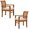 2tlg. Set Teak Armlehnstuhl LETAK Natural Gartenstuhl Stuhl Holzstuhl Bild 3