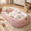 Babynestchen Neugeborene – Nestchen Baby aus Waffel Baumwolle & Baumwollstoff – Babynest für Babybett & Kinderbett – Baby Kokon Tragbar – OEKO-TEX – Zubehör für Babybett - Flugzeuge und Rosa Bild 2
