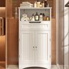 Bealife Badezimmerschrank, Badezimmer-Aufbewahrungsschränke mit großer Schublade, 2 Türen mit verstellbaren Regalen für Badezimmer, Wohnzimmer, Schlafzimmer, 108 x 60 x 30 cm, Weiß Bild 2