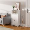 Bealife Badezimmerschrank, Badezimmer-Aufbewahrungsschränke mit großer Schublade, 2 Türen mit verstellbaren Regalen für Badezimmer, Wohnzimmer, Schlafzimmer, 108 x 60 x 30 cm, Weiß Bild 4