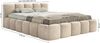 Selsey Polsterbett 200x200 cm Modernes Design, Stabiler Metallrahmen mit Gasdruckfedern Piano-Veloursstoff in Taupe Bett mit Bettkasten Maximale Belastung 250 kg Bild 2