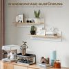 HOMCOM Wandregal, 2er-Set Schweberegal 2-tlg, für Küche, Wohnzimmer, Badezimmer, Weiß+Naturholz, 80 x 16,5 x 20 cm Bild 5