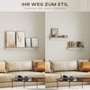HOMCOM Wandregal, 2er-Set Schweberegal 2-tlg, für Küche, Wohnzimmer, Badezimmer, Weiß+Naturholz, 80 x 16,5 x 20 cm Bild 4