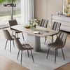 WOLTU 4 x Esszimmerstühle 4er Set Esszimmerstuhl Küchenstuhl Polsterstuhl Design Stuhl mit Rückenlehne, mit Sitzfläche aus Kunstleder, Gestell aus Metall, Dunkelgrau, BH207dgr-4 Bild 2
