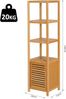 HOMCOM Badregal Badezimmerschrank mit 3 offenen Fächern, Aufbewahrungsschrank 1-tlg, Naturholz 36 x 33 x 140 cm Bild 3