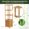 HOMCOM Badregal Badezimmerschrank mit 3 offenen Fächern, Aufbewahrungsschrank 1-tlg, Naturholz 36 x 33 x 140 cm Bild 5