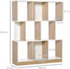 HOMCOM Bücherregal Standregal Büroregal Aktenregal für Büro Wohnzimmer Arbeitszimmer Spanplatte Natur+Weiß 100 x 24 x 124 cm Bild 3