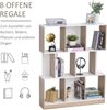 HOMCOM Bücherregal Standregal Büroregal Aktenregal für Büro Wohnzimmer Arbeitszimmer Spanplatte Natur+Weiß 100 x 24 x 124 cm Bild 4
