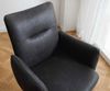 Esszimmerstuhl Jova-Flex mit Armlehnen Mikrofaser Anthrazit Vintage Kufengestell Schwarz Taschenfederkern Bild 5