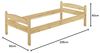 Kieferbett natur Einzelbett 80x200 Massivholz-Bettgestell Futonbett ohne Rollrost 60.32-08 oR Bild 3
