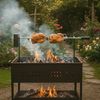 BBQ-Toro Lagerfeuer-Grillspieß Grillspieß Set 93,5 cm, 2 Fleischnadeln, Grillspieß mit Motor, Hähnche, Batterien nicht im Lieferumfang enthalten Bild 2