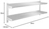 Royal Catering Hängeregal 140 cm Wandbord Gastro doppeltes Wandregal Edelstahl Regal Wandbord Bild 2