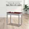 ASTIMESA Buchtyp Küchentisch, Metall, Rot, 80x40 cm bis 80x80 cm Bild 3