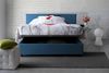 Talamo Italia - Bibiana Doppelbett, Bettkasten mit Stoffbezug, 100 % Made in Italy, Öffnung vorne, inklusive Matratze 160x190 cm, Blau Bild 4