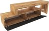 Selsey TV Schrank Board Sideboard Fernsehtisch Fernsehschrank 172 cm LED Beleuchtung Asymmetrisch Wotan Eiche Schwarzer Front Asten Bild 4