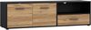 Forte MOKKARO TV-Unterschrank L 160, Lowboard mit Schublade und 2 Schranktüren, Holzwerkstoff, Mauvella Eiche Dekor/Schwarz, 159,4 cm breit, 46,5 cm hoch, 42 cm tief Bild 3