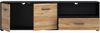 Forte MOKKARO TV-Unterschrank L 160, Lowboard mit Schublade und 2 Schranktüren, Holzwerkstoff, Mauvella Eiche Dekor/Schwarz, 159,4 cm breit, 46,5 cm hoch, 42 cm tief Bild 4