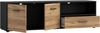 Forte MOKKARO TV-Unterschrank L 160, Lowboard mit Schublade und 2 Schranktüren, Holzwerkstoff, Mauvella Eiche Dekor/Schwarz, 159,4 cm breit, 46,5 cm hoch, 42 cm tief Bild 5