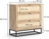 Kommode Natal Braun 92 x 92.5 cm mit 3x Schubladen Vicco Bild 3