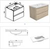 Waschtisch mit Unterschrank 80 cm Badmöbel Set Waschbecken mit Unterschrank Eiche Matt Softclose Bild 2