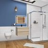 Waschtisch mit Unterschrank 80 cm Badmöbel Set Waschbecken mit Unterschrank Eiche Matt Softclose Bild 5