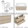 Waschtisch mit Unterschrank 80 cm Badmöbel Set Waschbecken mit Unterschrank Eiche Matt Softclose Bild 4