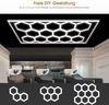Barberpub Hexagon LED Garage Light, 68970LM 6500K Hexagon LED Beleuchtung für Werkstatt, Friseursalon, 14 Grid, LP004N/dimmbar, PVC-Rahmen Bild 3