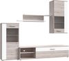 FORTE Hot Shot Wohnwand mit LED Beleuchtung, Holzwerkstoff, Beige/Braun/Weiß, 213 x 184 x 41,3 cm Bild 4
