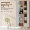 HOMCOM Badkommode Bücherschrank (Badschrank, 1 St, Badezimmerschrank), für Wohnzimmer, Büro, Weiß+Naturholz Bild 4