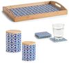 ZELLER 19818 Vorratsdose MAROKKO 600 ml, Keramik/Bambus, blau/weiß, Ø 9,5 x 12,2 cm Bild 4